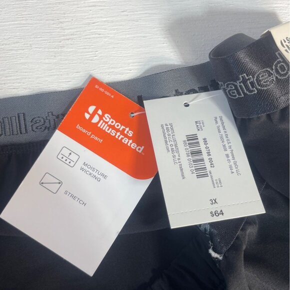 Sports Illustrated Athletic Pants Mens 3X Black Moisture Wicking Stretch - Picture 8 of 9